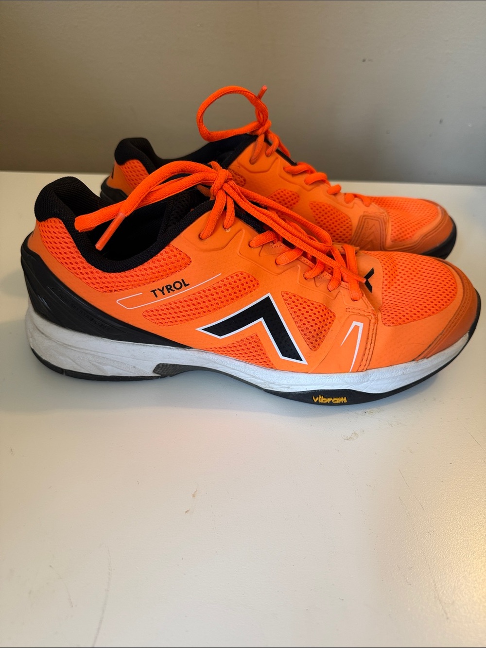 TYR Men’s Neon Orange Athletic Sneakers with Black Accents